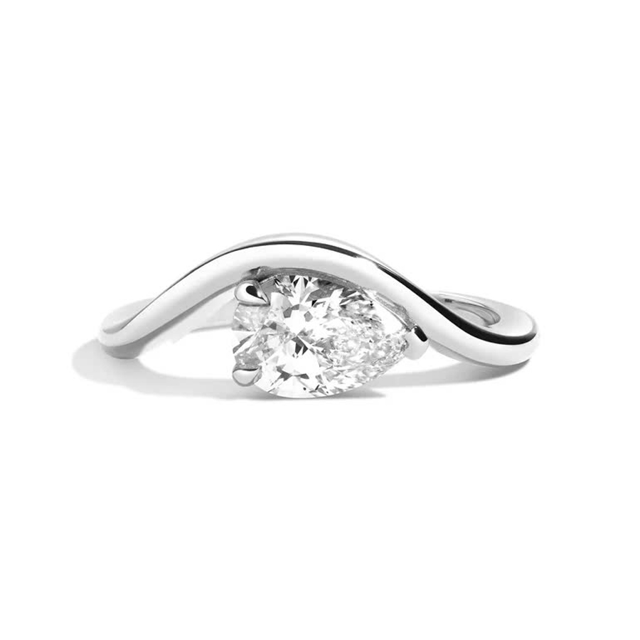 Nhẫn cầu hôn Curved Solitaire Pear - ERBD010-LD