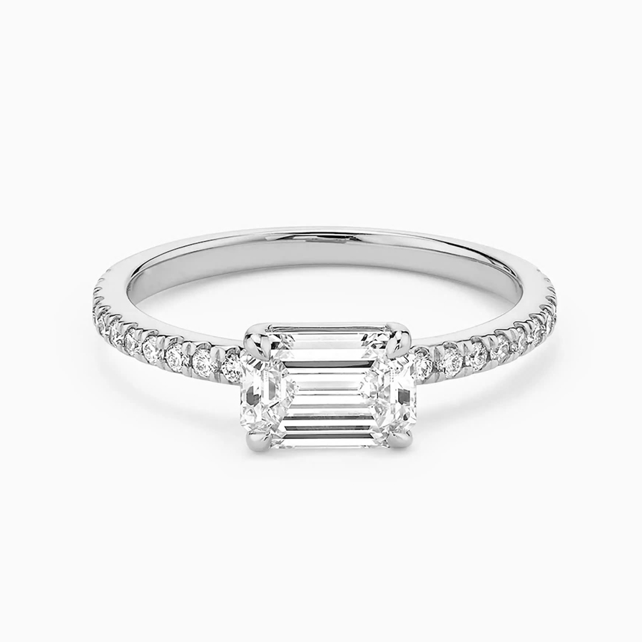 Nhẫn cầu hôn East-West Emerald Pave - ERBD014-LD