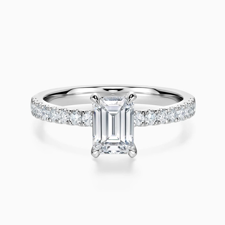 Nhẫn cầu hôn Emerald Solitaire Pave - ERBD015-LD